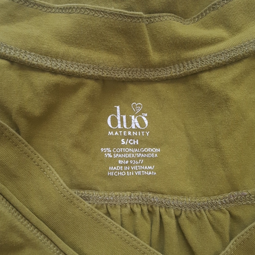 Duo Maternity Green Top with tie - Picture 4 of 4